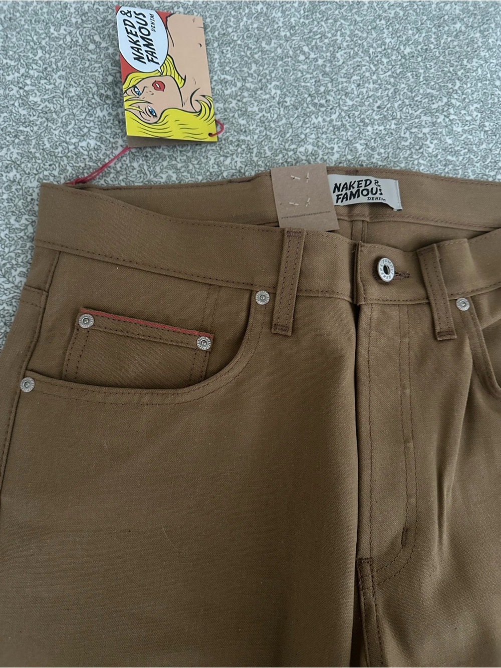 !!BRAND NEW!! Naked and Famous Duck Canvas Khaki Selvedge Pant, size 32 - Picture 4 of 7